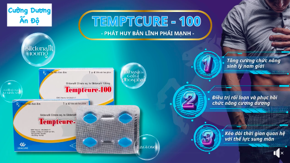 Review Viên uống Temptcure 100mg thuốc cường dương tăng sinh lý kéo dài thời gian cao cấp